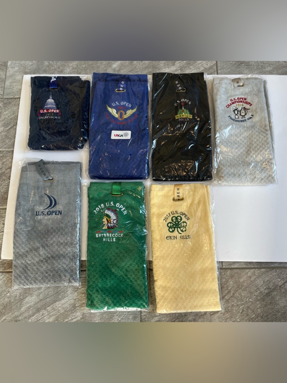 US OPEN USGA MEMBER GOLF BAG TOWELS | 2011, 12, 13, 14, 15, 17, 18 | NEW
